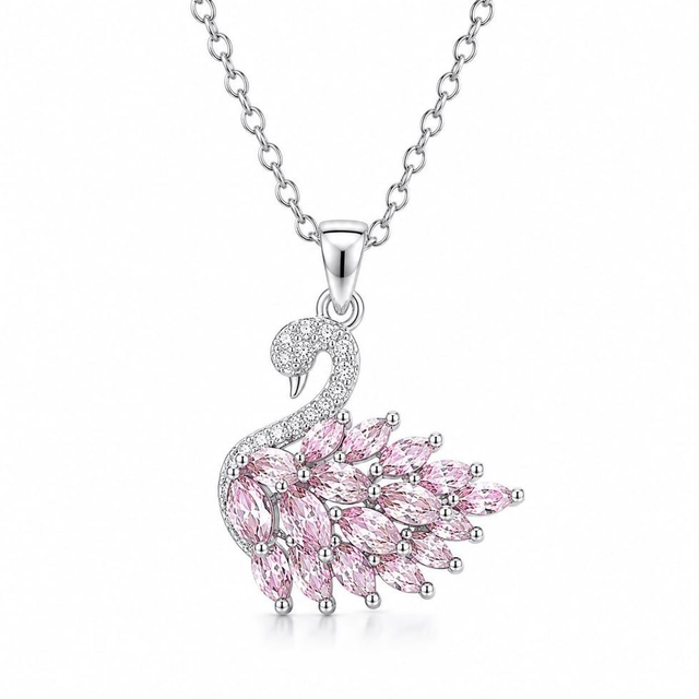 Collana Cigno rosa