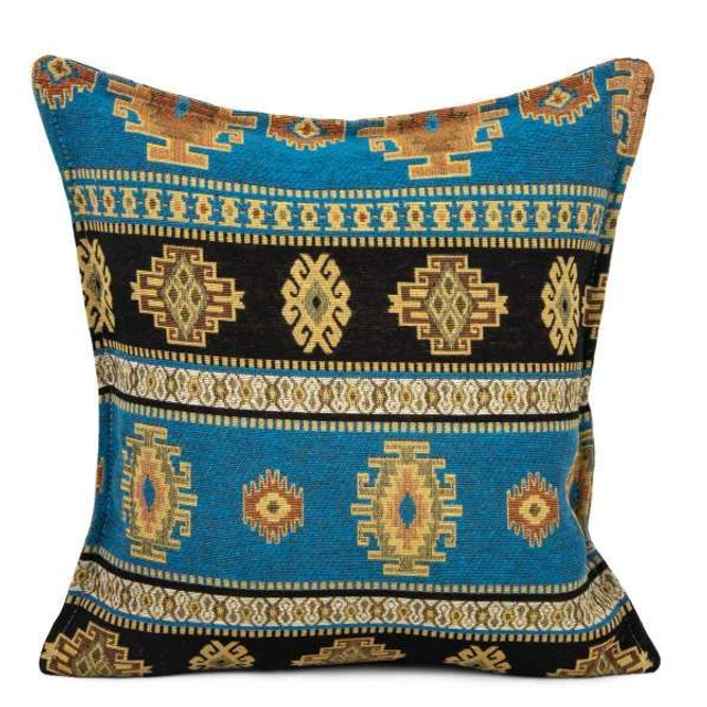 Cuscino stile Kilim blu 45x45
