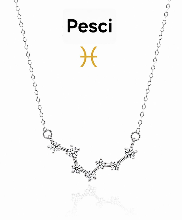 Collana costellazione PESCI argentata