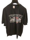 T-shirt nera in cotone Ottoman Kumus con stampa grafica vintage Tenerife Sailing Paradise e palme