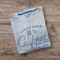 T-shirt a righe Ottoman Kumus con stampa grafica Venice Beach California e colletto a contrasto blu