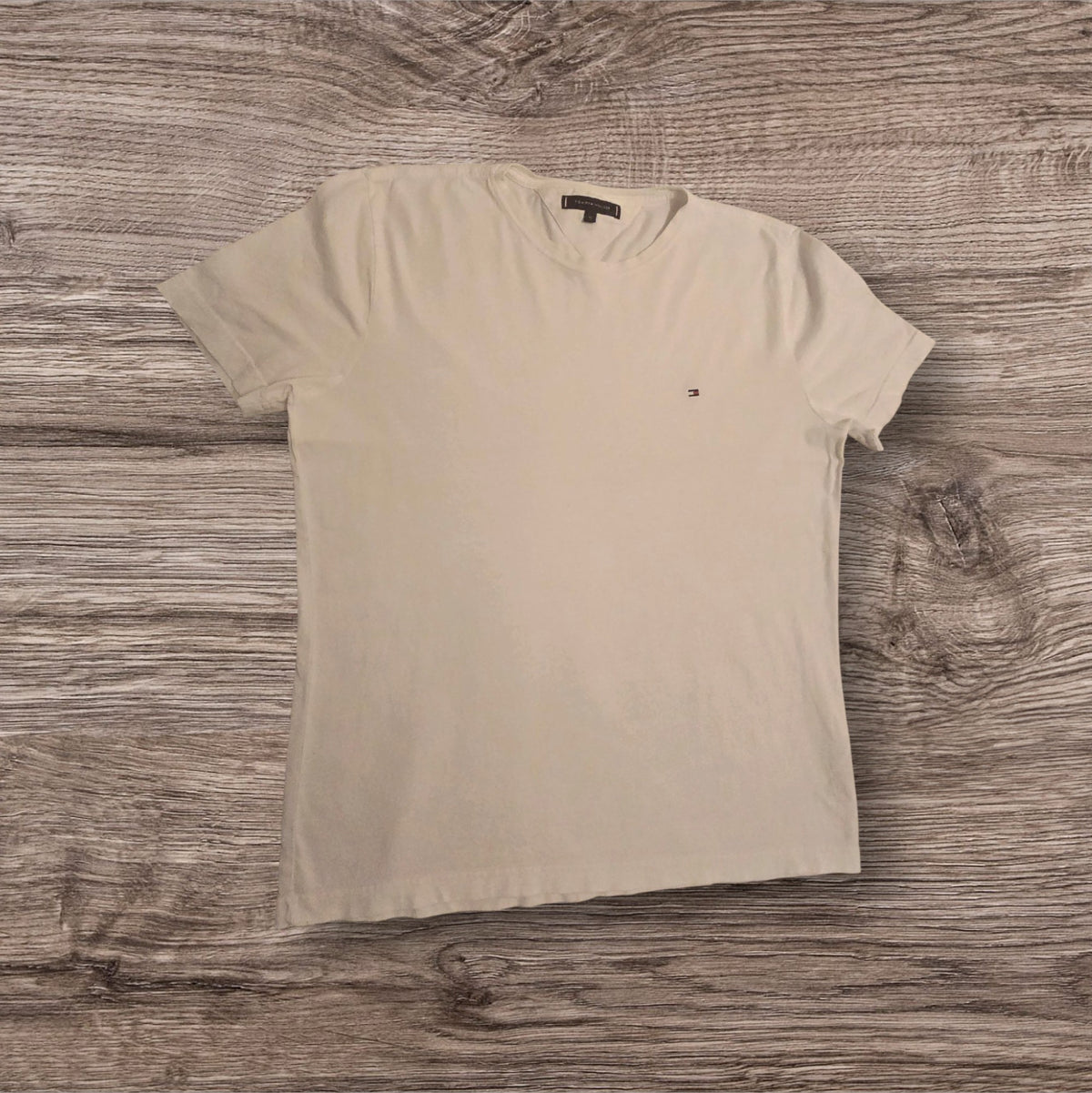 T-shirt a maniche corte Ottoman Kumus Tommy Hilfiger in cotone bianco con logo ricamato sul petto